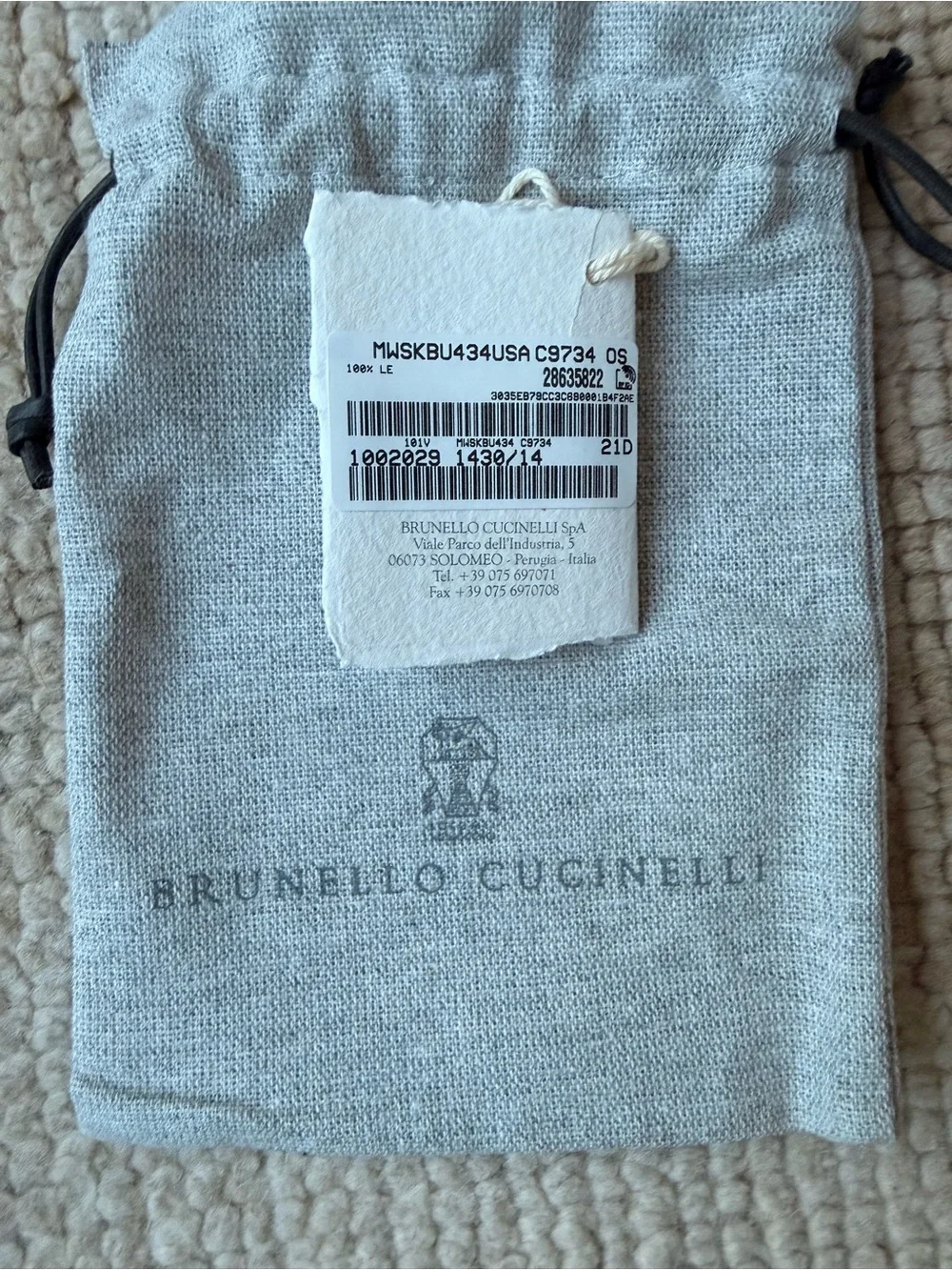 NWT Brunello Cucinelli Logo Embossed Leather  Card Holder